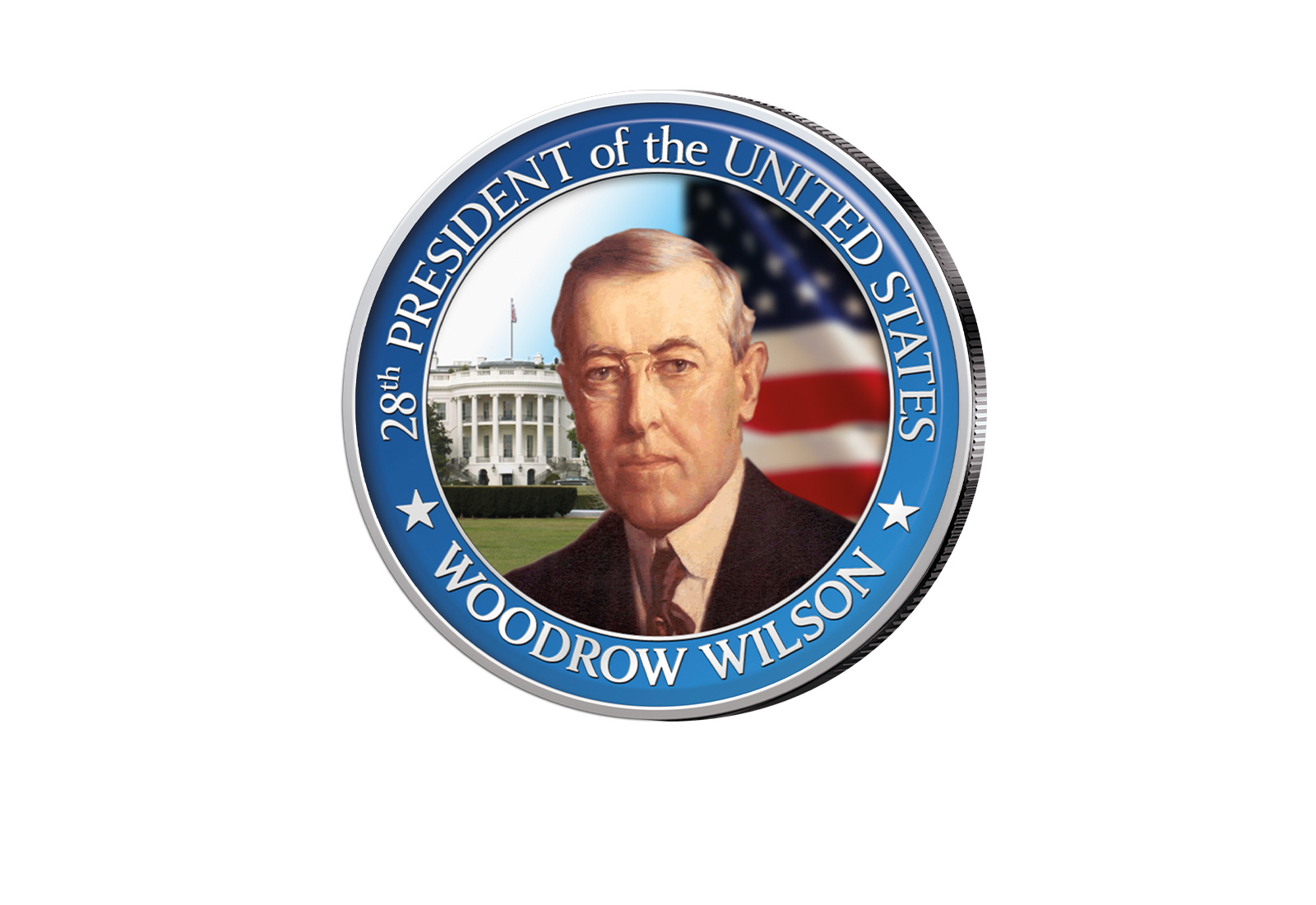 ½ Kennedy-Dollar USA mit Farbapplikation Woodrow Wilson
