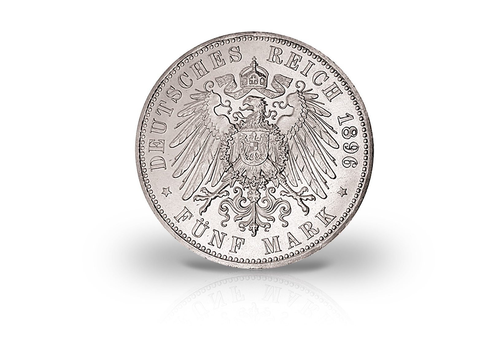 Anhalt 5 Mark Silbermünze 1896 Friedrich I Regierungsjubiläum