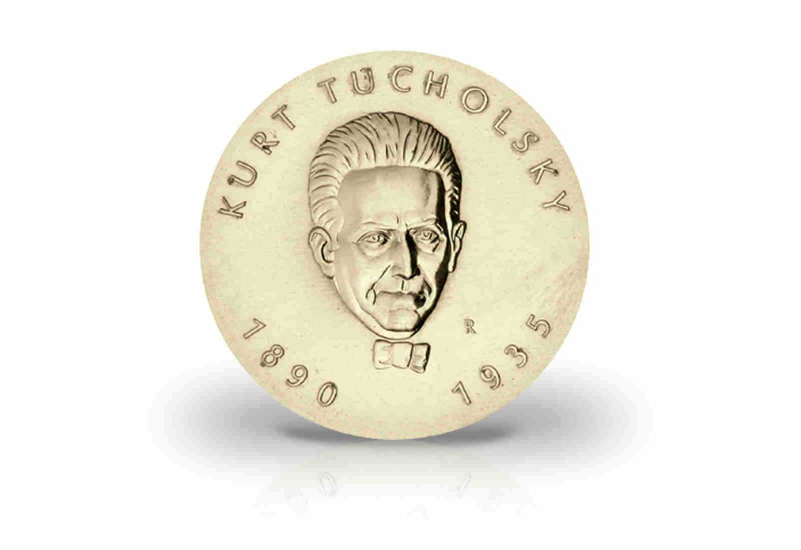 5 Mark Gedenkmünze 1990 DDR Kurt Tucholsky Jaeger-Nr. 1633