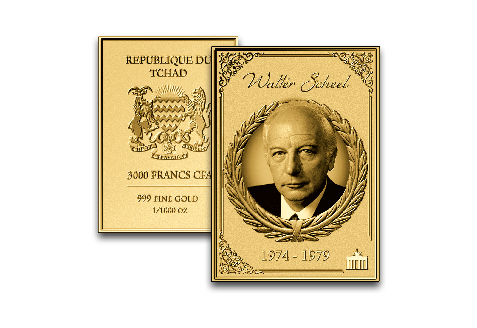 Goldmünzbarren Bundespräsident Walter Scheel 999/1000 Gold