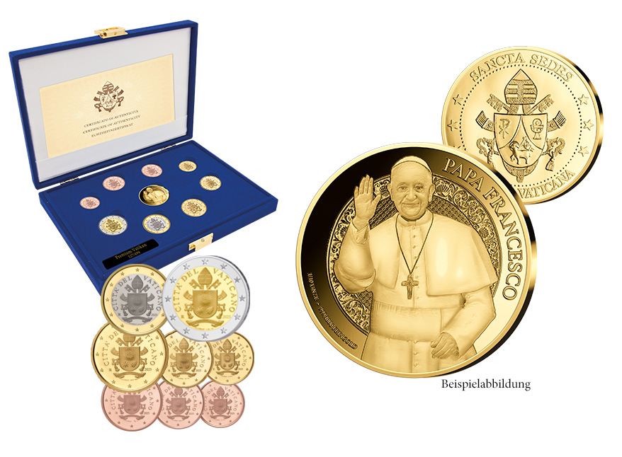Premiumsatz 2025 Vatikan st inkl. 999/1000 Goldausgabe zu Ehren Papst Franziskus