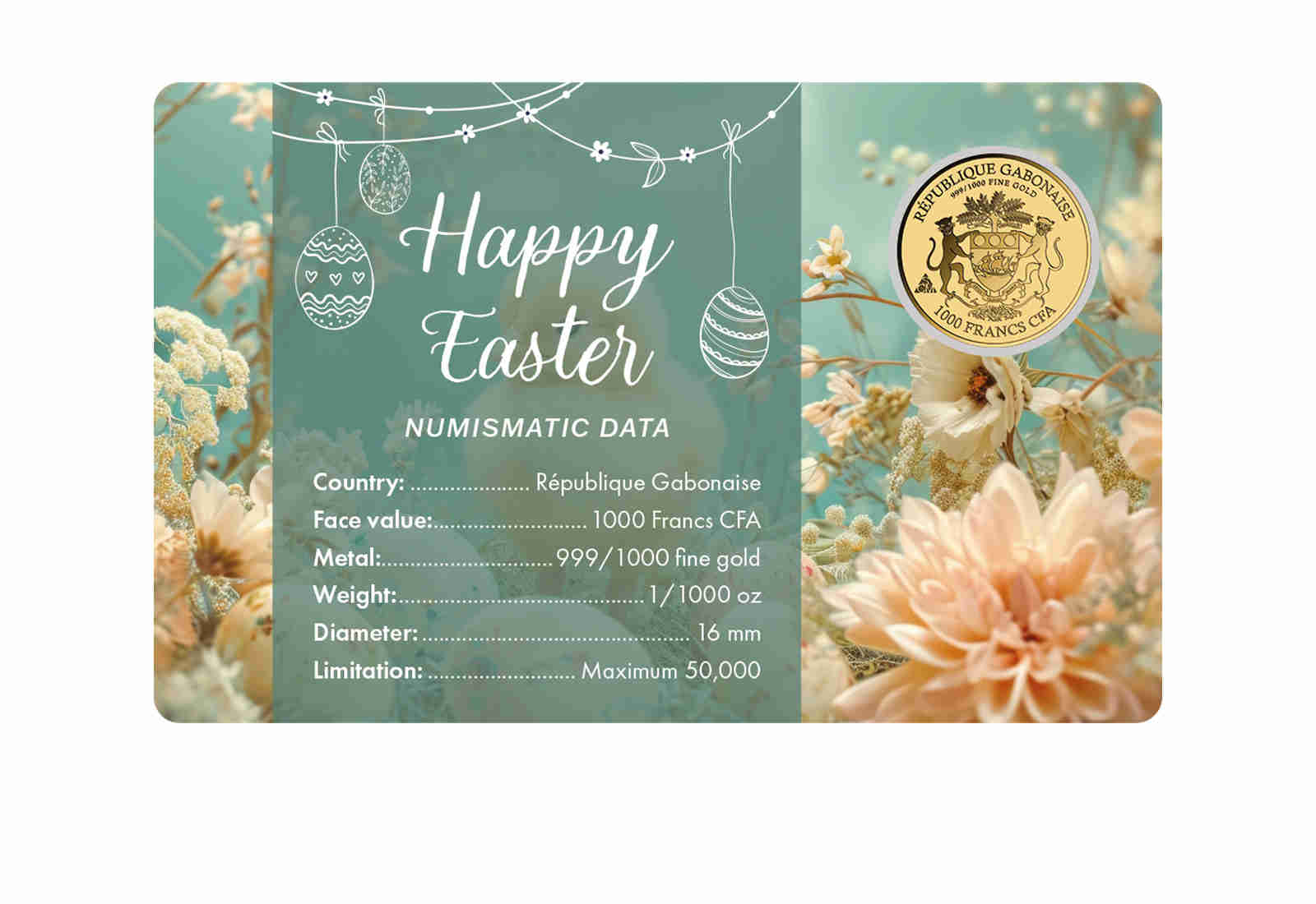 Goldmünze "Easter Chick" 999/1000 Gold in Coincard