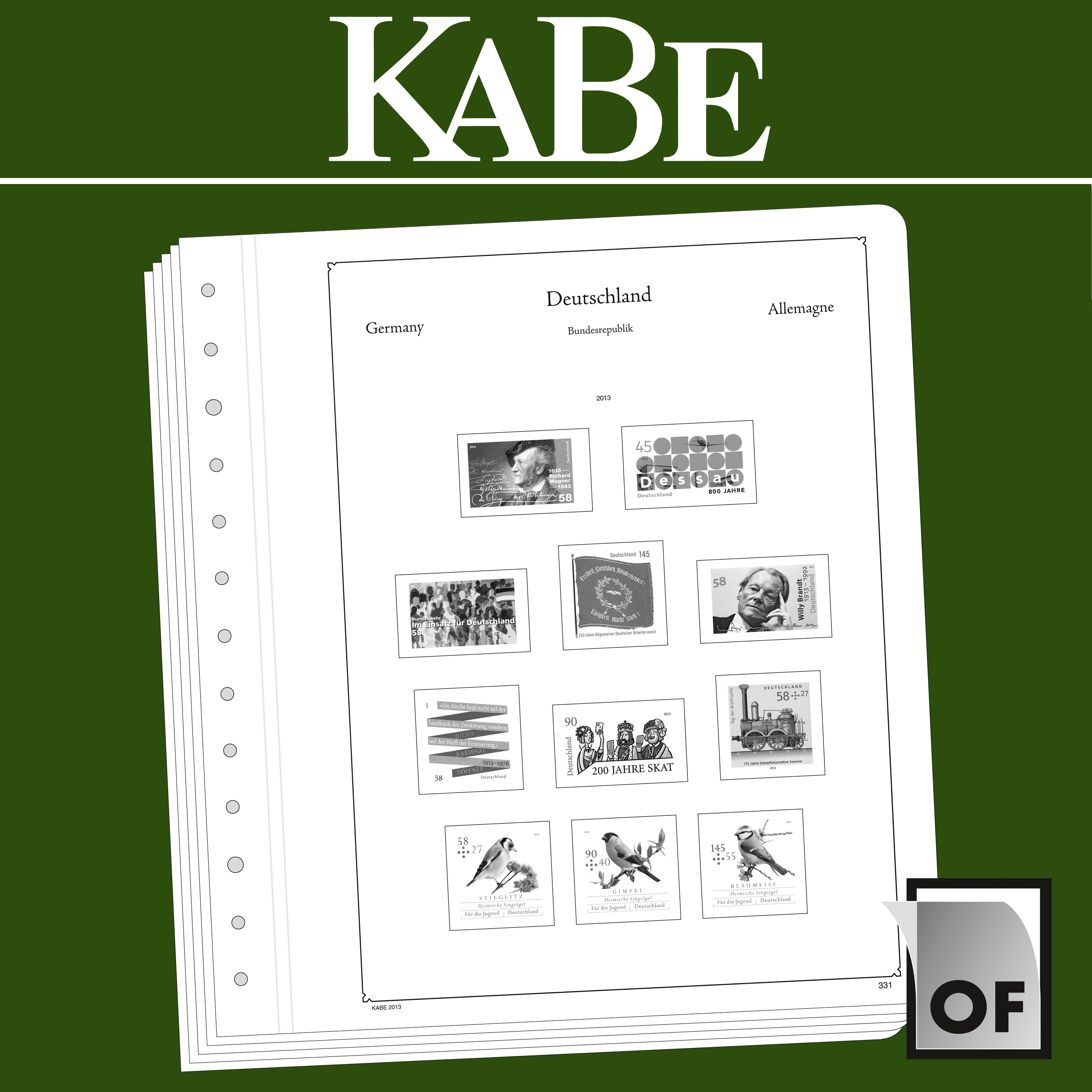 KABE OF-Vordruckblätter Bundesrepublik Deutschland 1985-1989