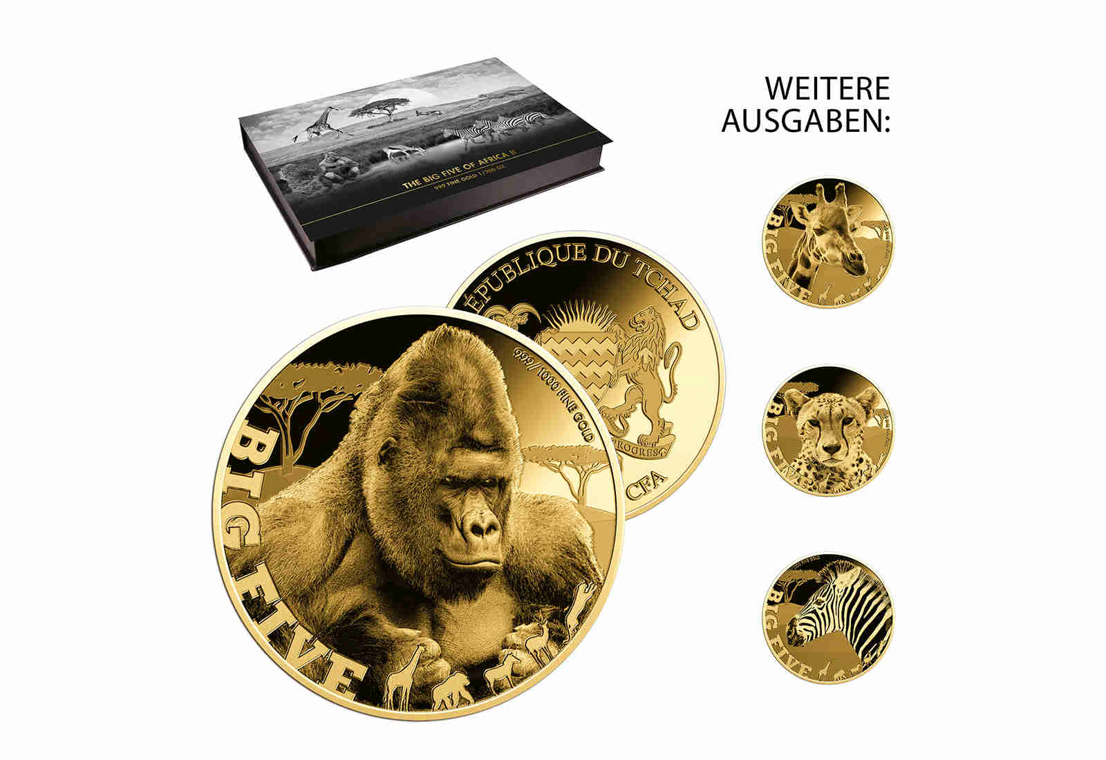 Goldmünzen-Kollektion "Big Five of Africa" im Sammler-Service