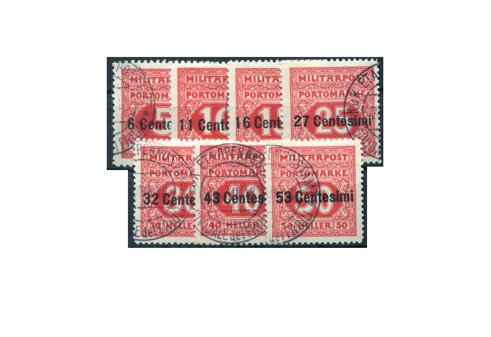 Österreichisch-ungarische Feldpost Mi.Nr. P 1-7 Falz