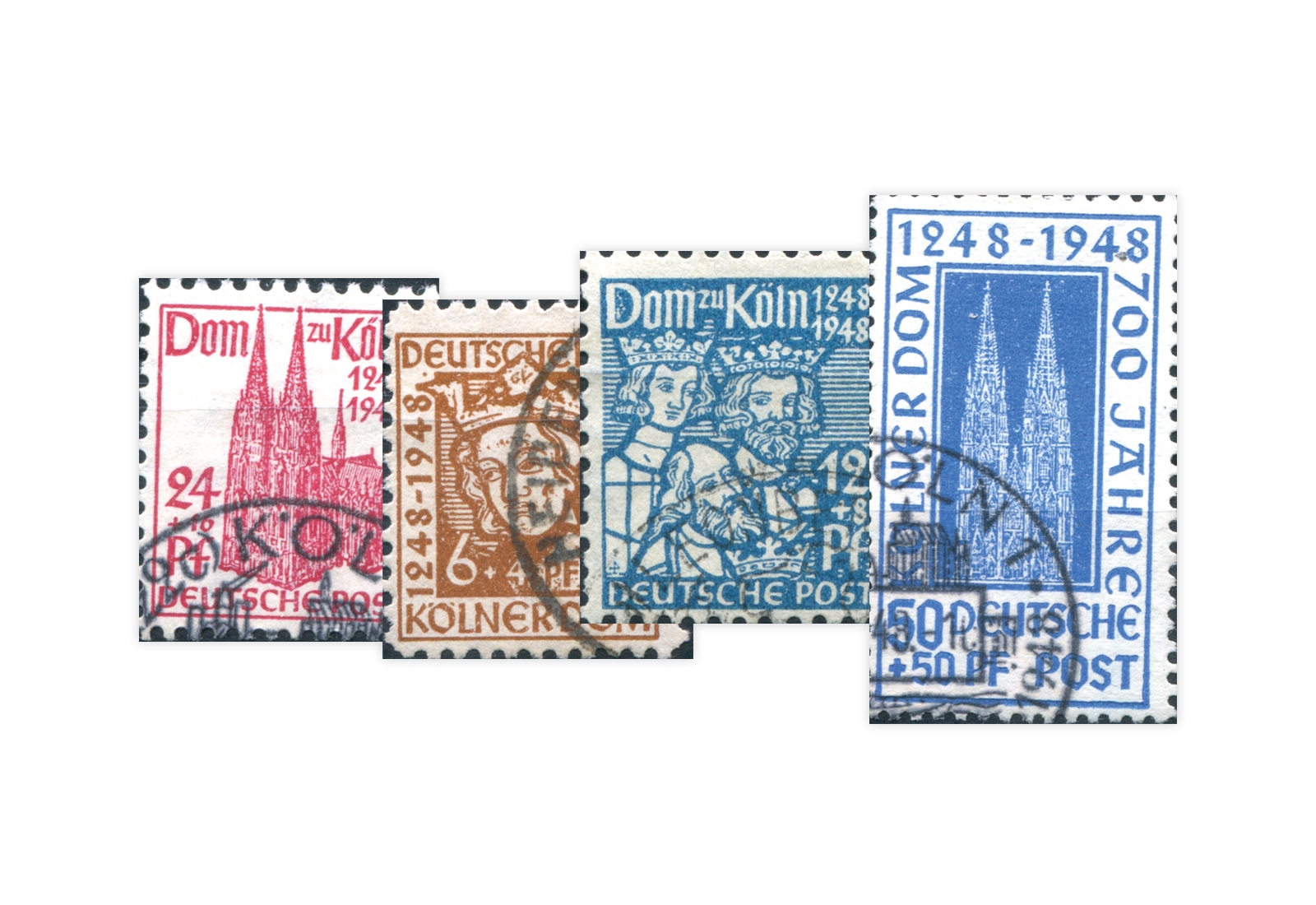 Bizone Michel-Nr. 69/72 gestempelt Kölner Dom