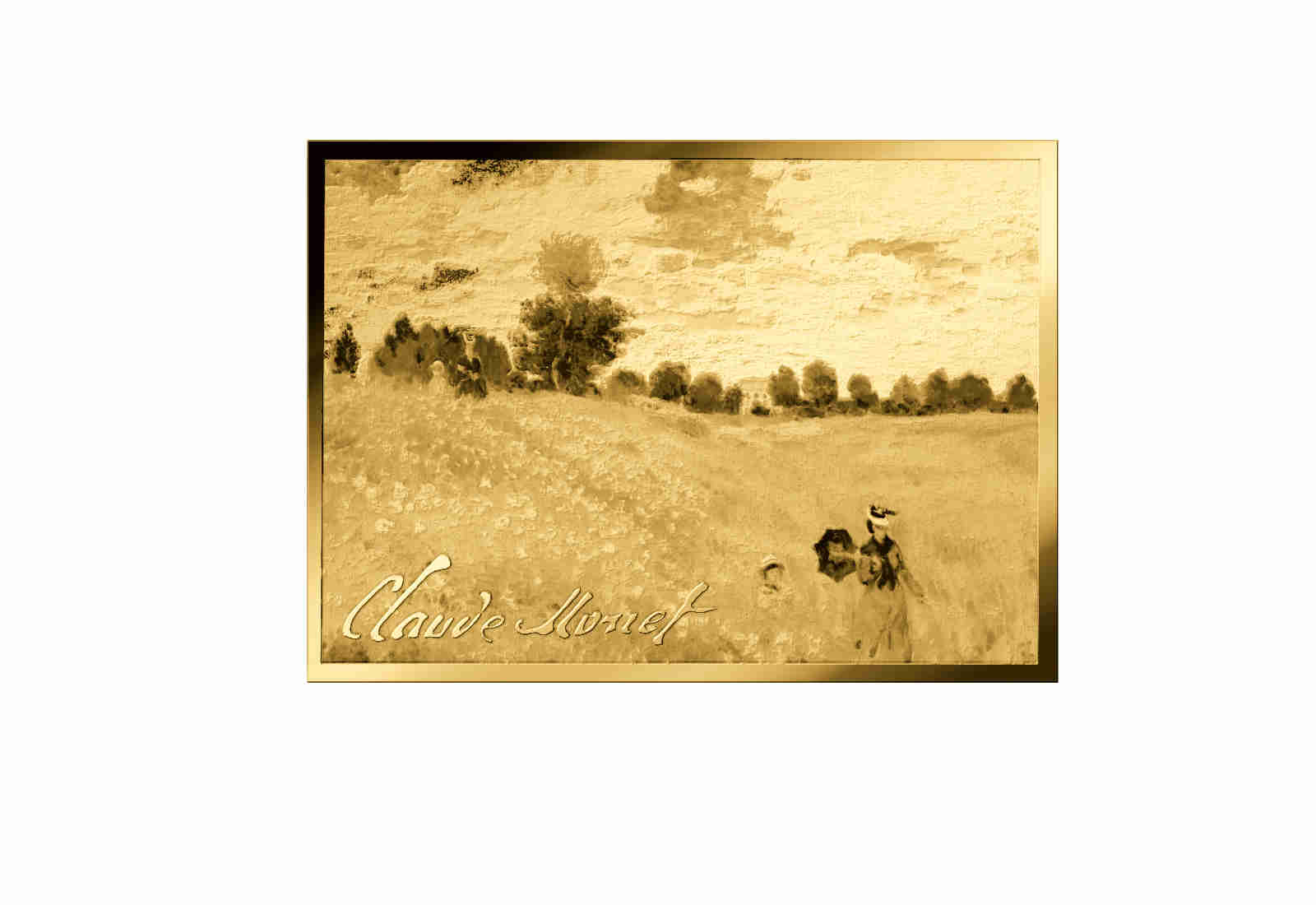 Goldmünze Motiv "Mohnfeld bei Argenteuil - Claude Monet" Coincard 999/1000 Gold Geschenk