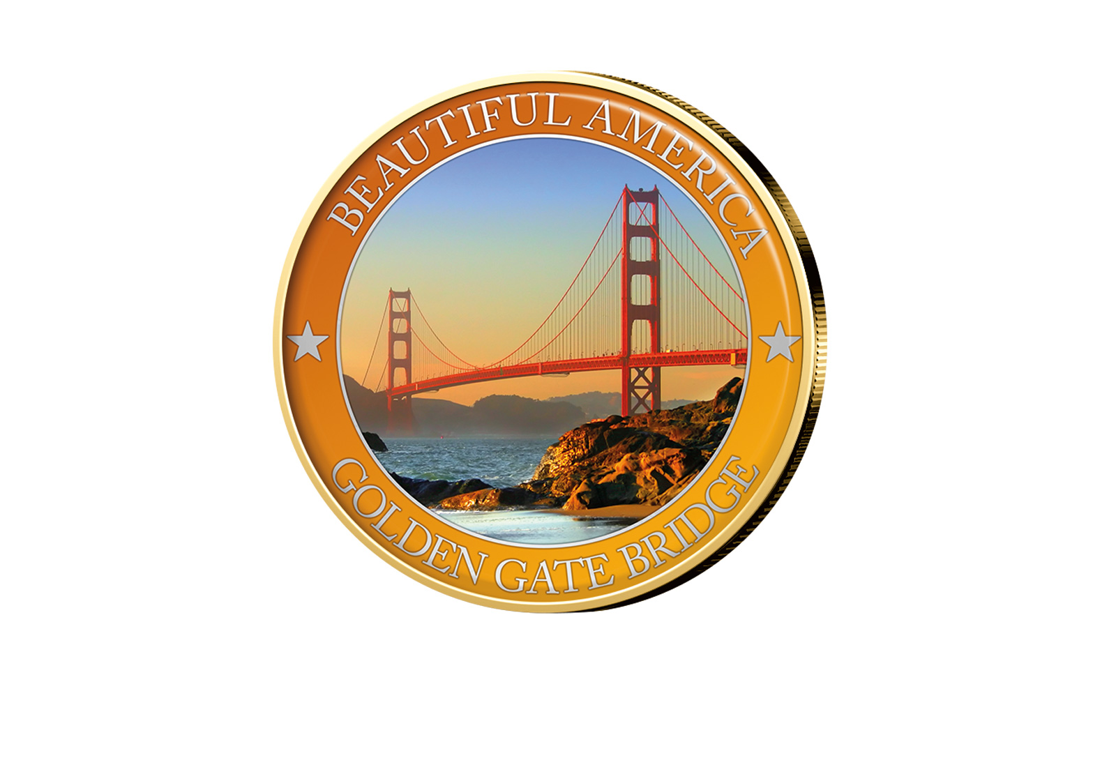 1/2 Dollar USA Golden Gate Bridge - Serie Beautiful America mit Farbapplikation