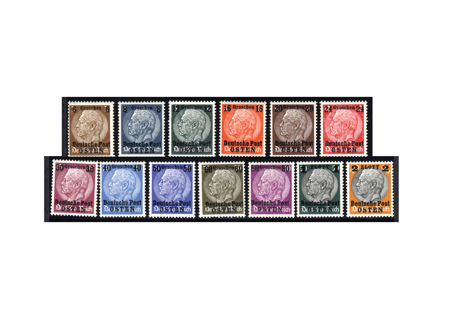 Generalgouvernement Mi.Nr. 1-13 Falz