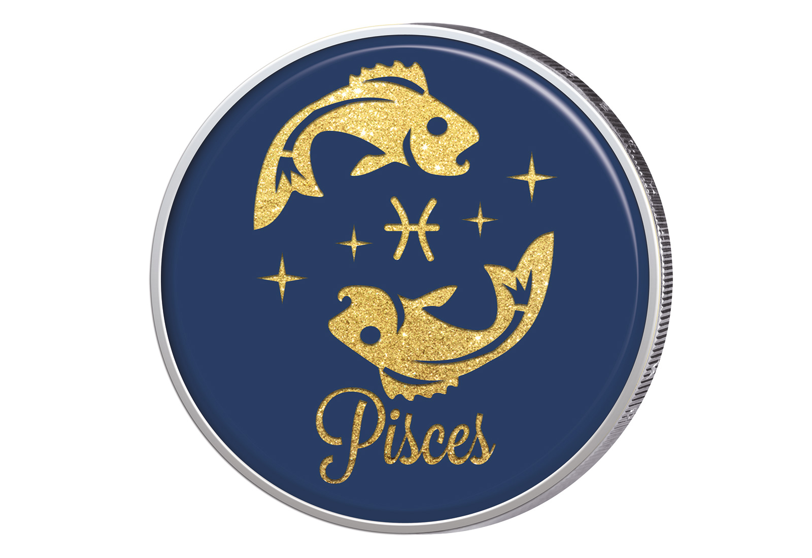 2 Euro mit Farbapplikation Sternzeichen Fische