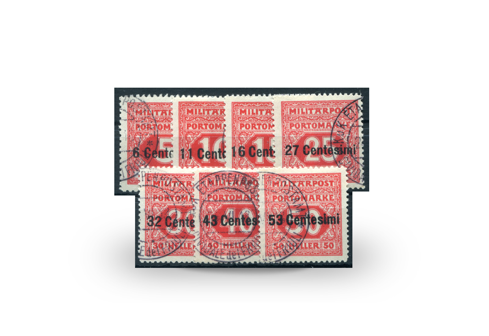 Briefmarke Feldpost Österreich/Italien Portomarken 1918 Michel-Nr. 1/7 postfrisch