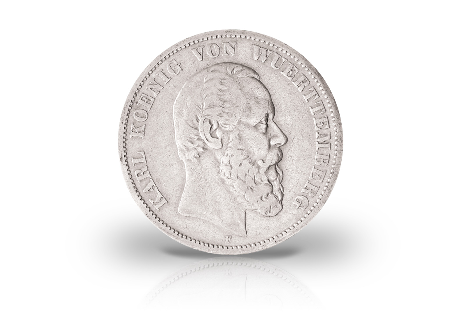 2 Mark 1876-1888 Deutsches Kaiserreich Württemberg König Karl Jaeger-Nr. 172