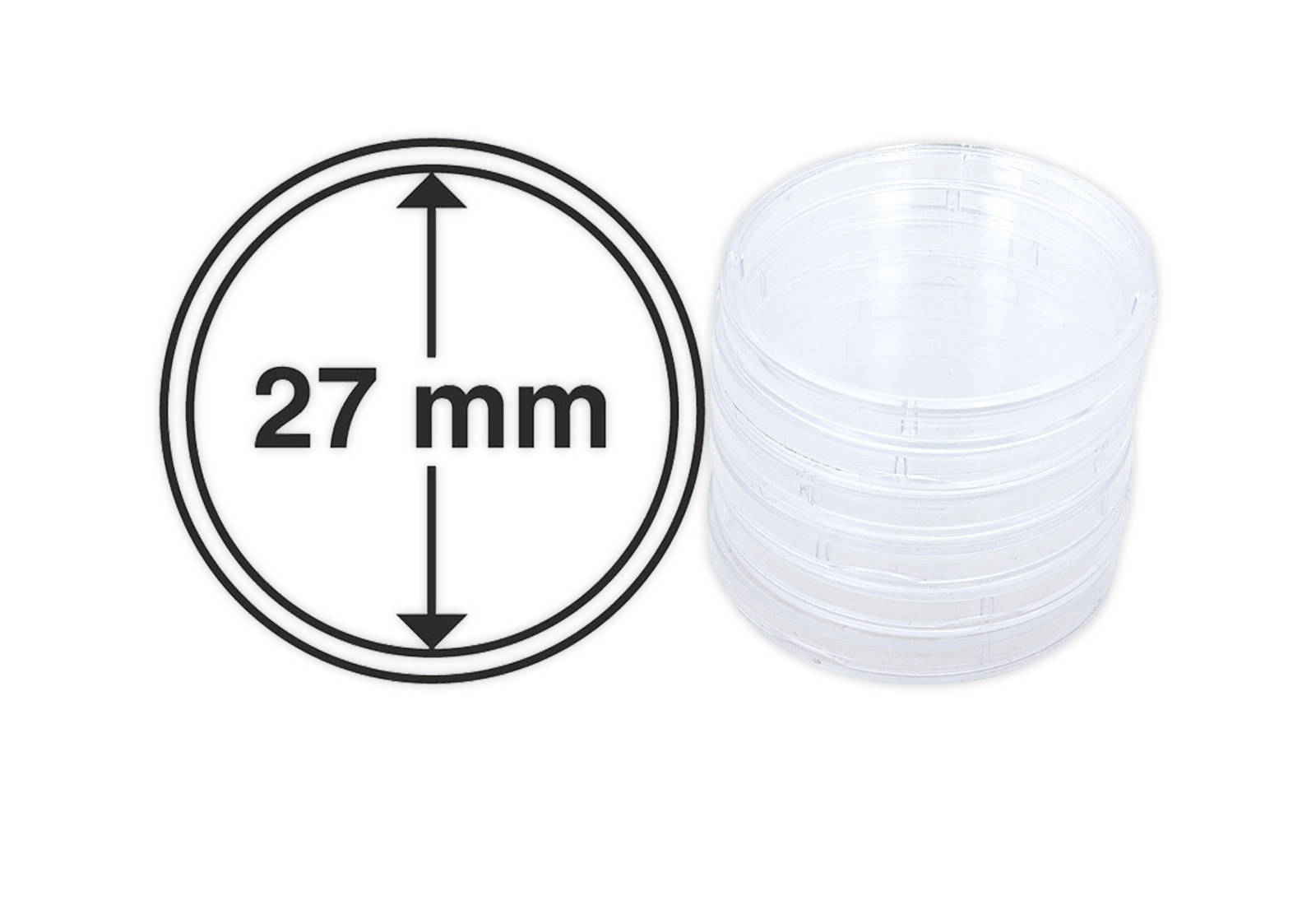 [27 mm] Leuchtturm Münzkapseln im 10er Pack