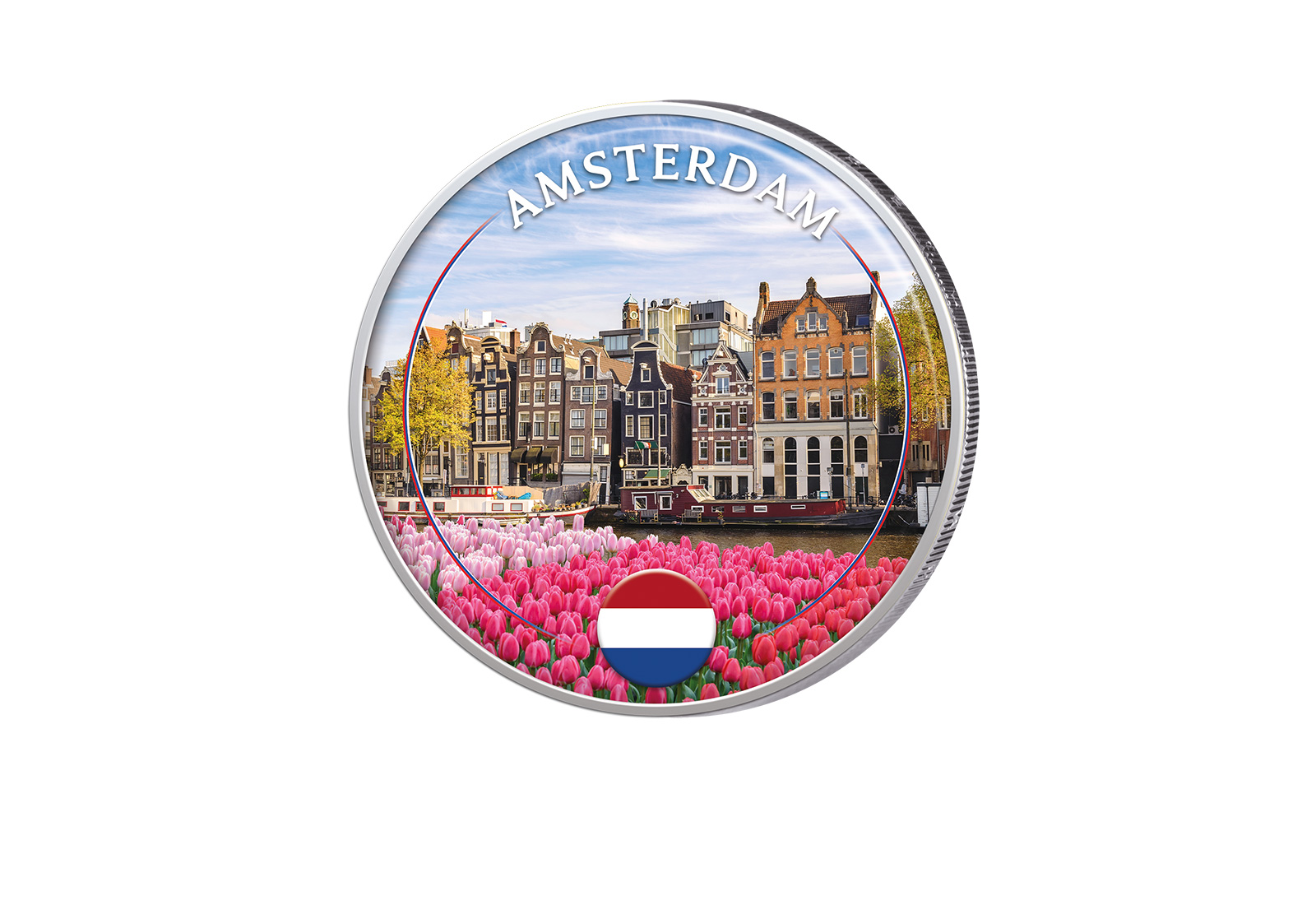 2 Euro mit Farbapplikation Amsterdam - Niederlande