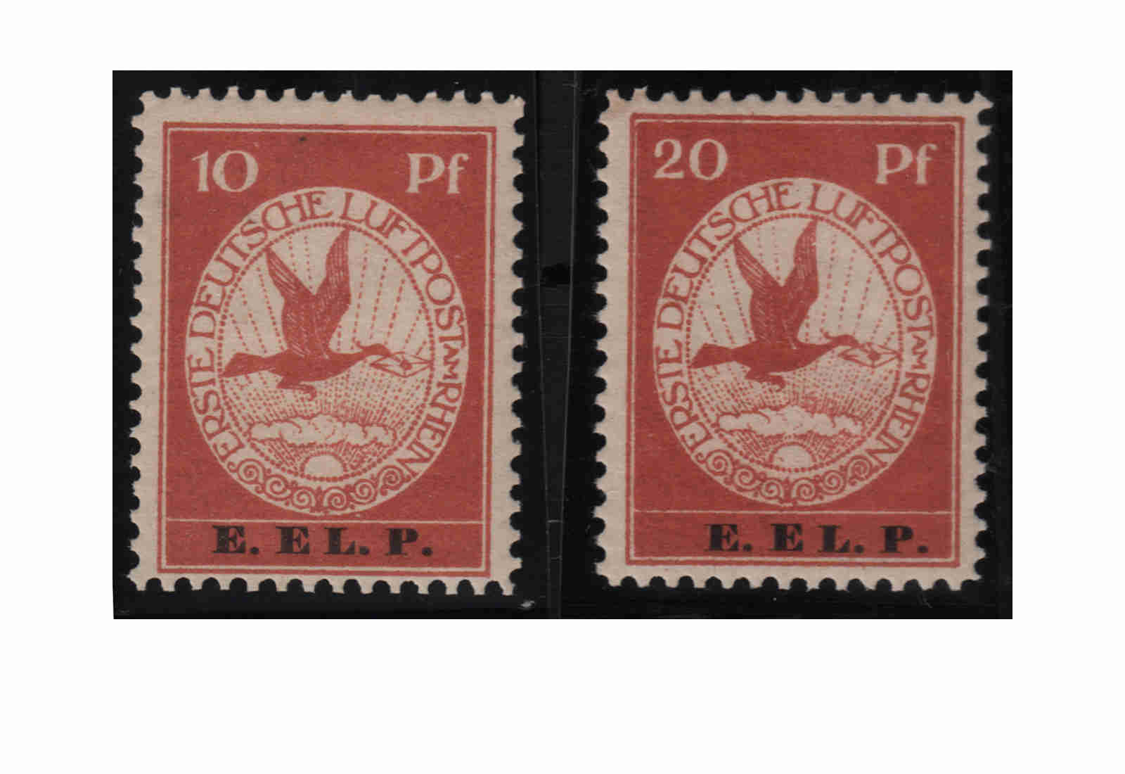 Briefmarken Deutsches Reich Flugpostmarken Michel-Nr.V-VI postfrisch geprüft