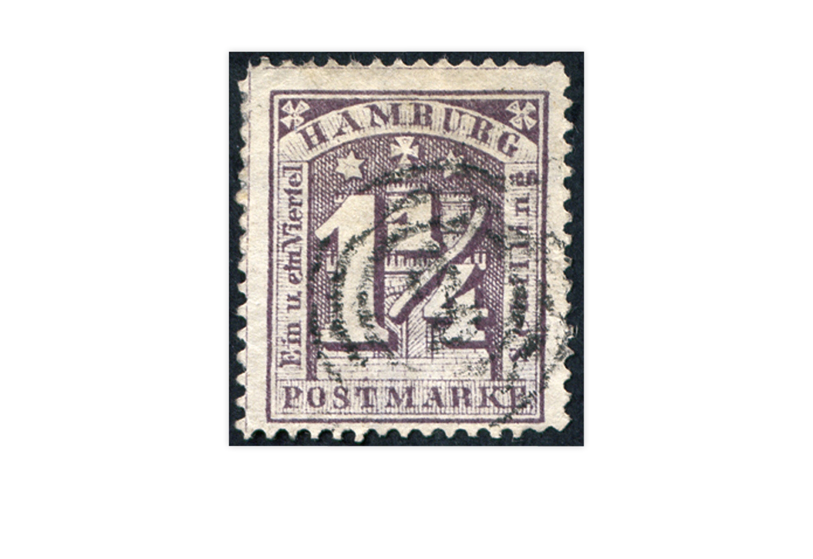 Briefmarke Altdeutschland Hamburg Freimarke 1864 Michel-Nr. 12 gestempelt