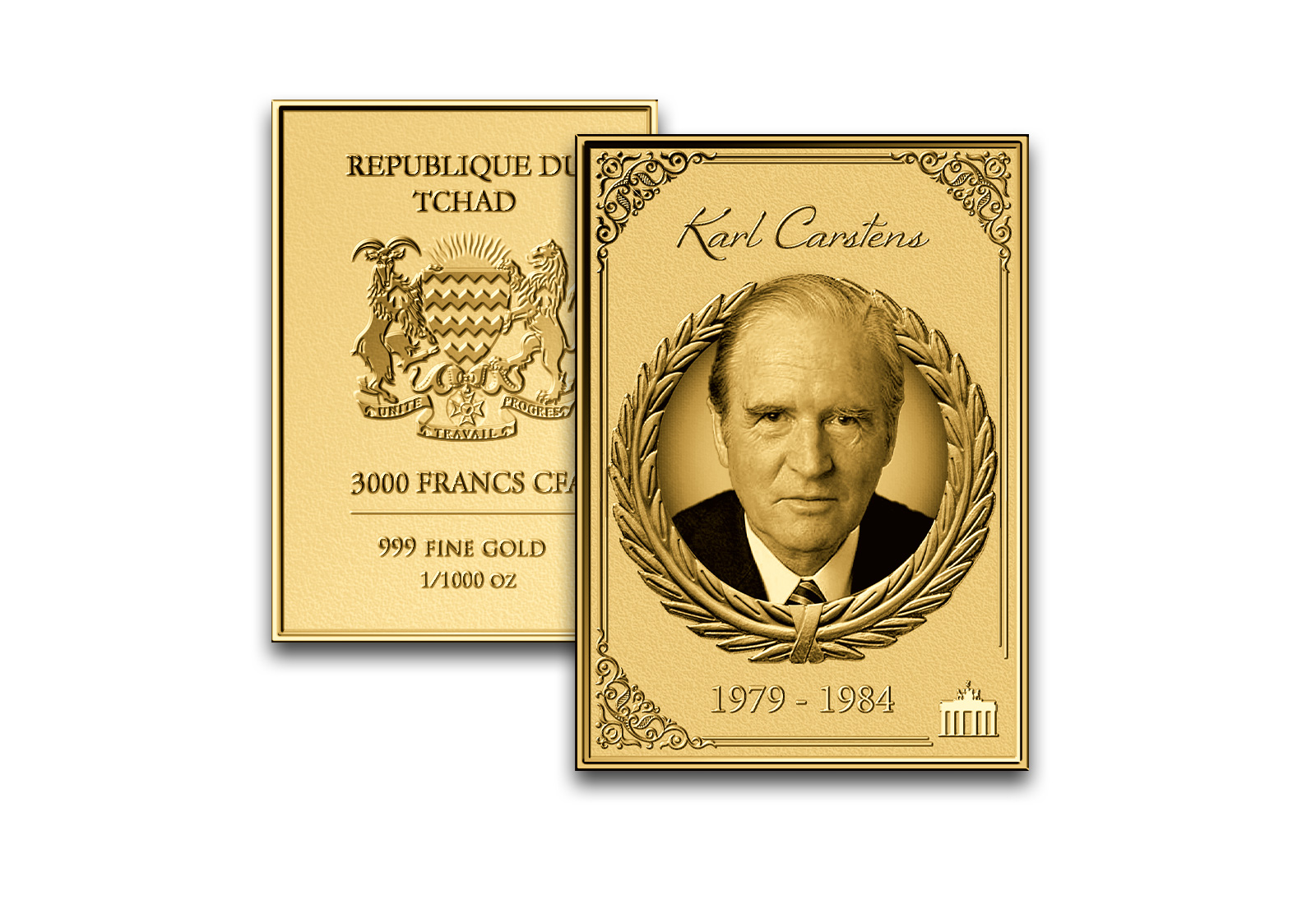 Goldmünzbarren Bundespräsident Karl Carstens 999/1000 Gold