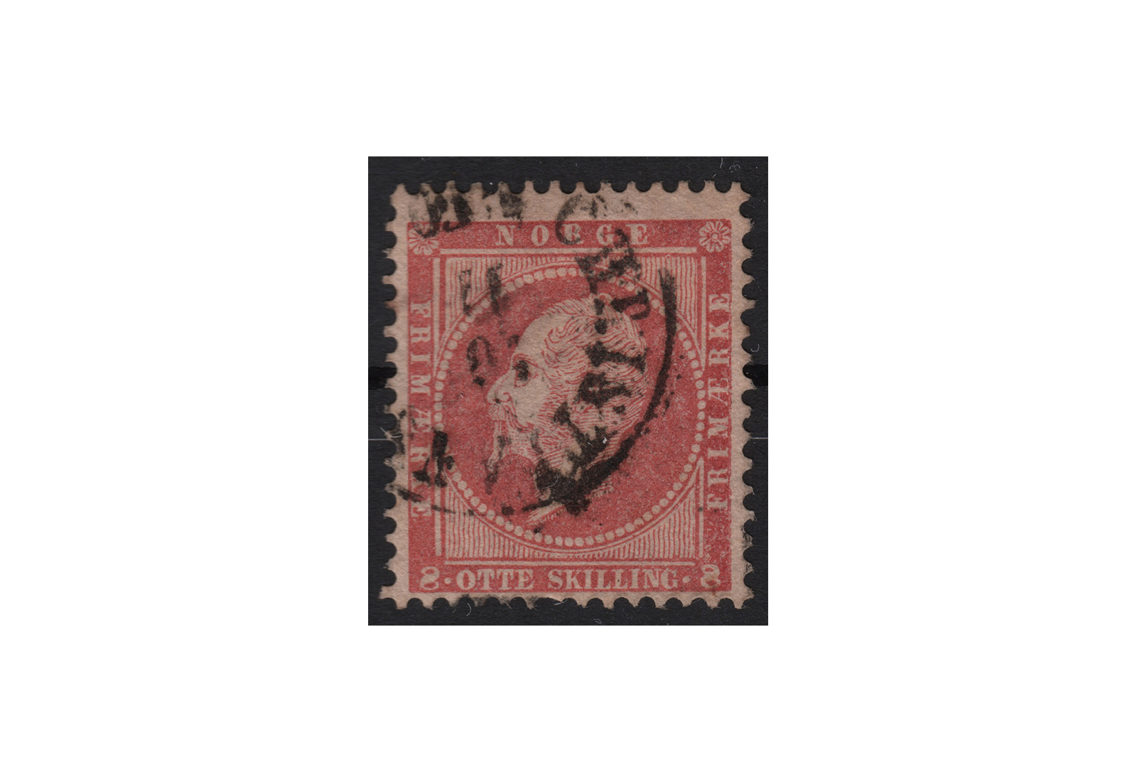 Norwegen Freimarke: König Oskar 1856/57 NOR Michel Nr. 5 gestempelt