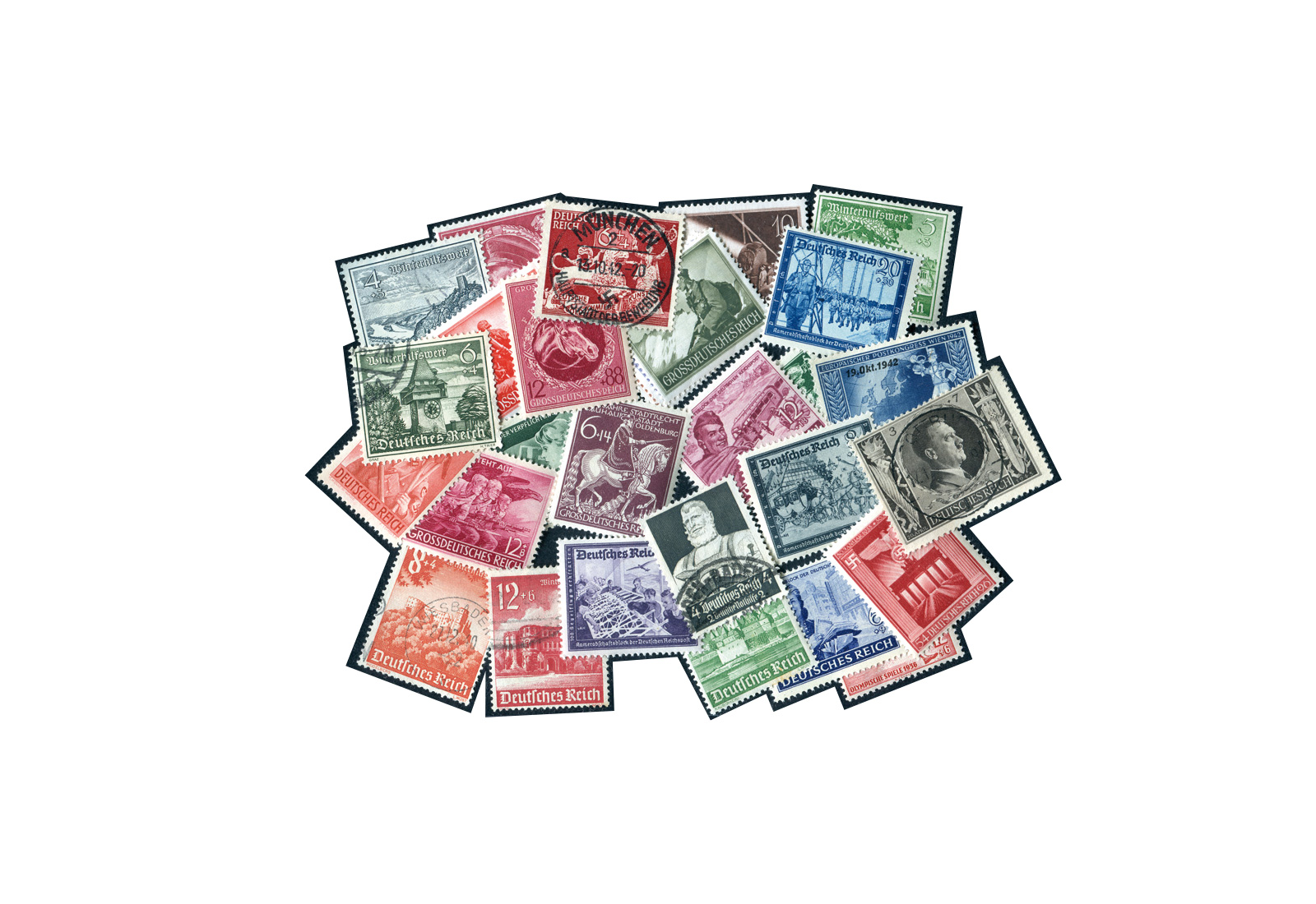 Briefmarken Deutsches Reich 1933 bis 1945 Zuschlagsmarken 25 Marken postfrisch und gestempelt