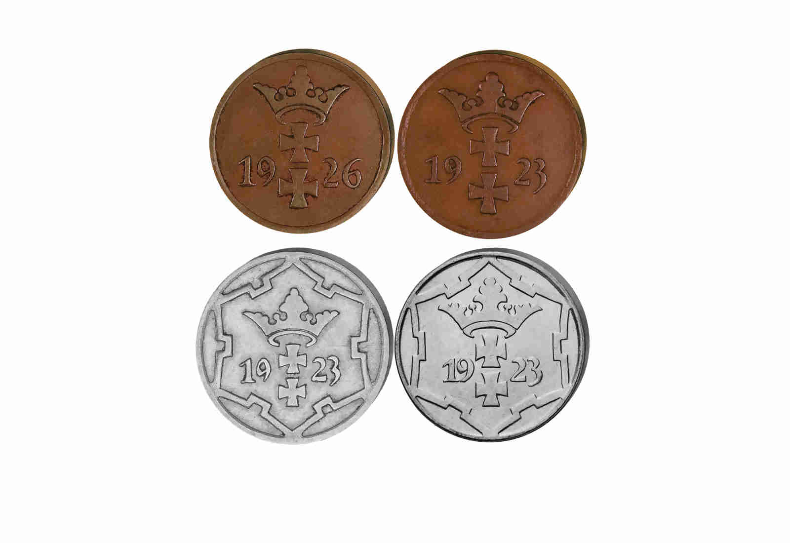 Danzig 4er Set 1, 2, 5 und 10 Pfennig