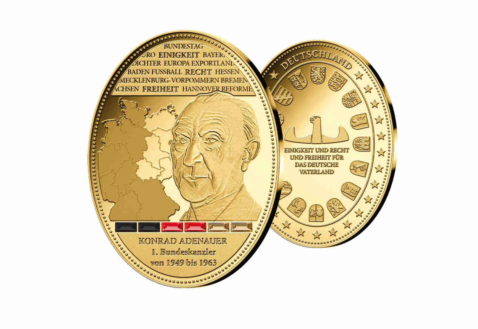 Gigantenprägung Helmut Schmidt veredelt mit 24 Karat Goldauflage mit Sammler-Service