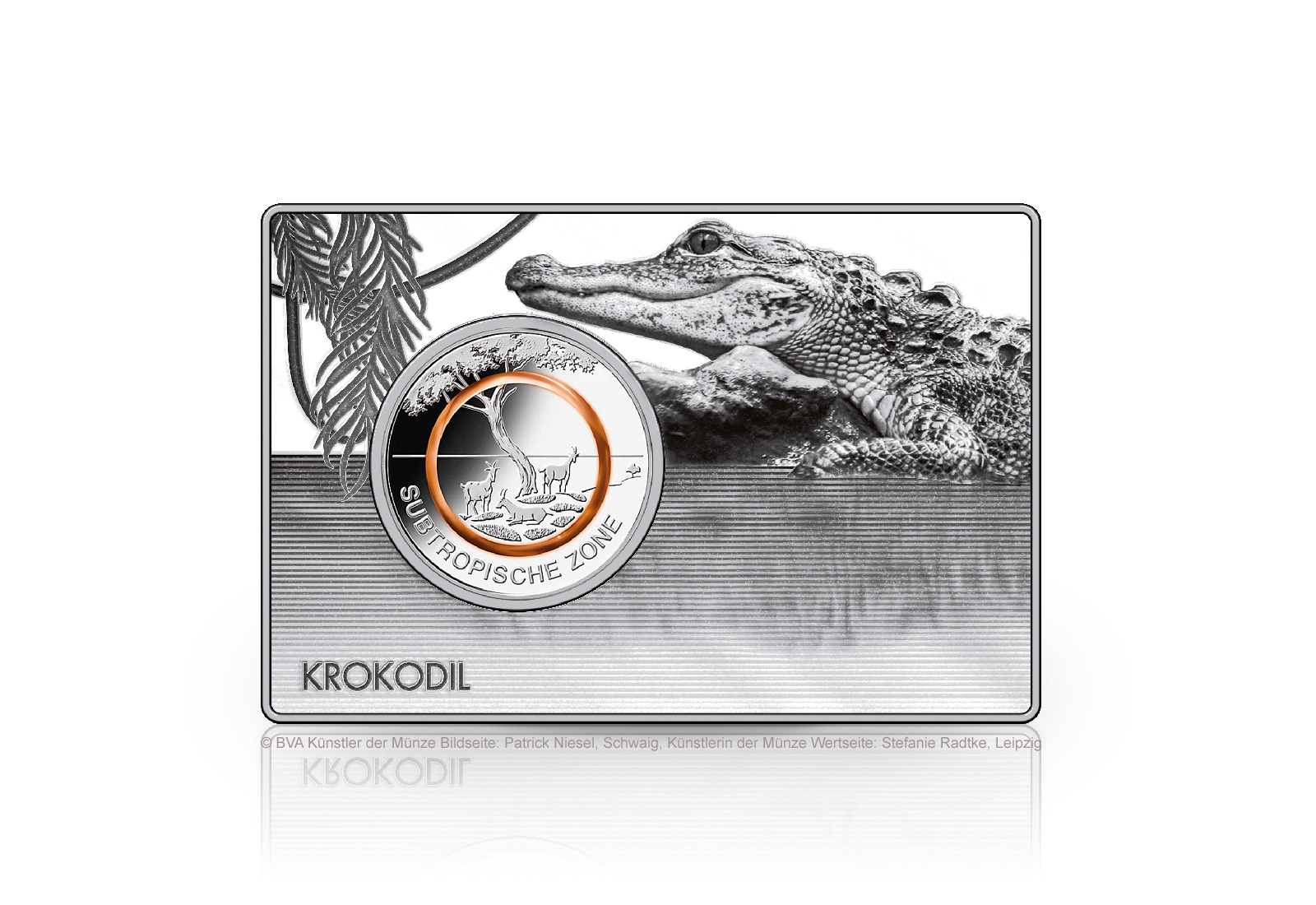 5 Euro 2018 Deutschland Subtropische Zone eingefasst in einem Barren Prägestätte J