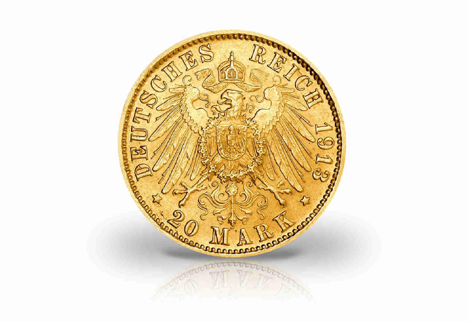 20 Mark Goldmünze 1893-1913 Kaiserreich Hamburger Wappen großer Adler Jaeger-Nr. 212