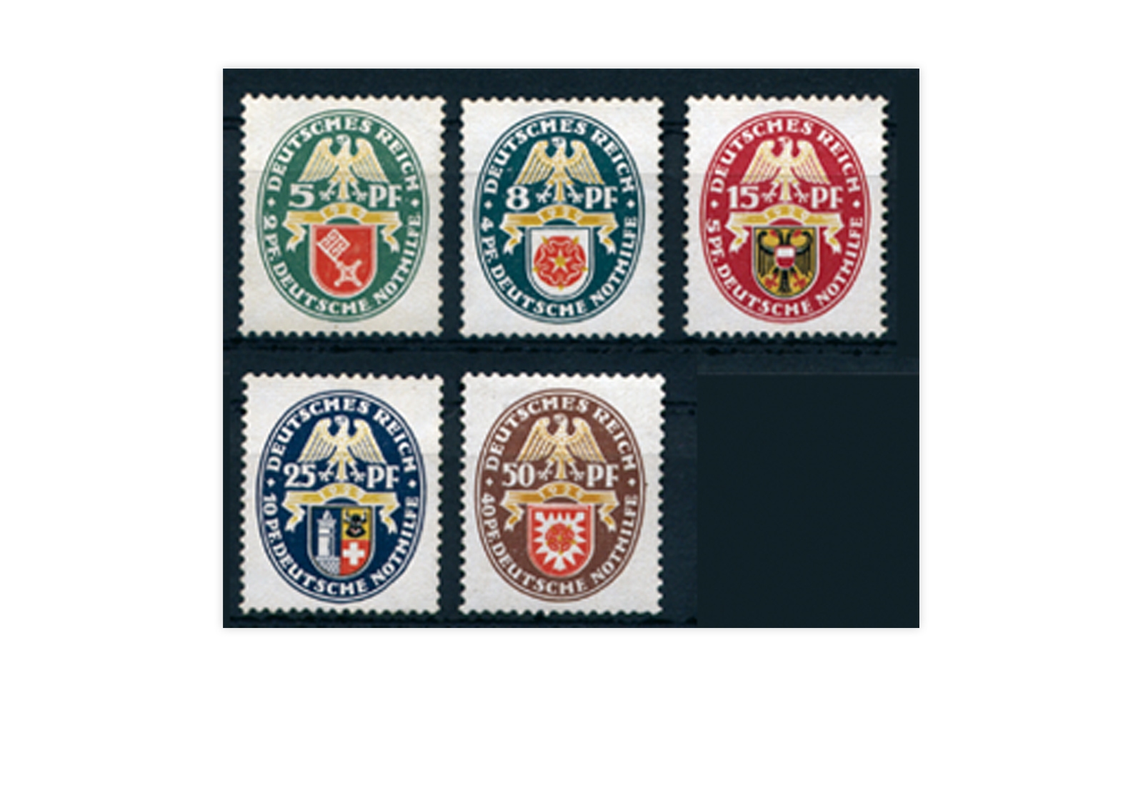 Briefmarken Deutsches Reich 1929 Michel-Nr. 430/434 postfrisch