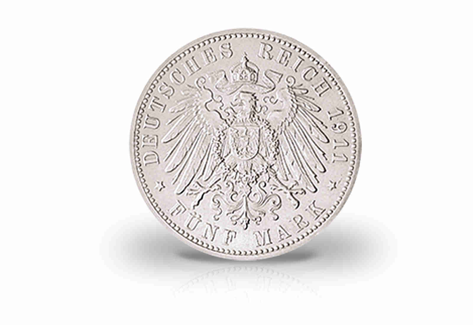 5 Mark 1911 Deutsches Kaiserreich Bayern Prinzregent Luitpold Jaeger-Nr. 50