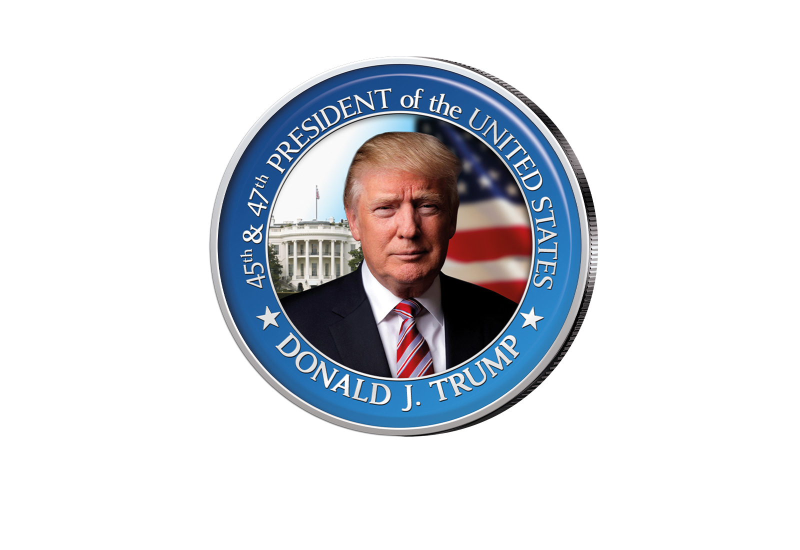 ½ Kennedy-Dollar USA mit Farbapplikation Donald J. Trump Serie: Presidents of the US