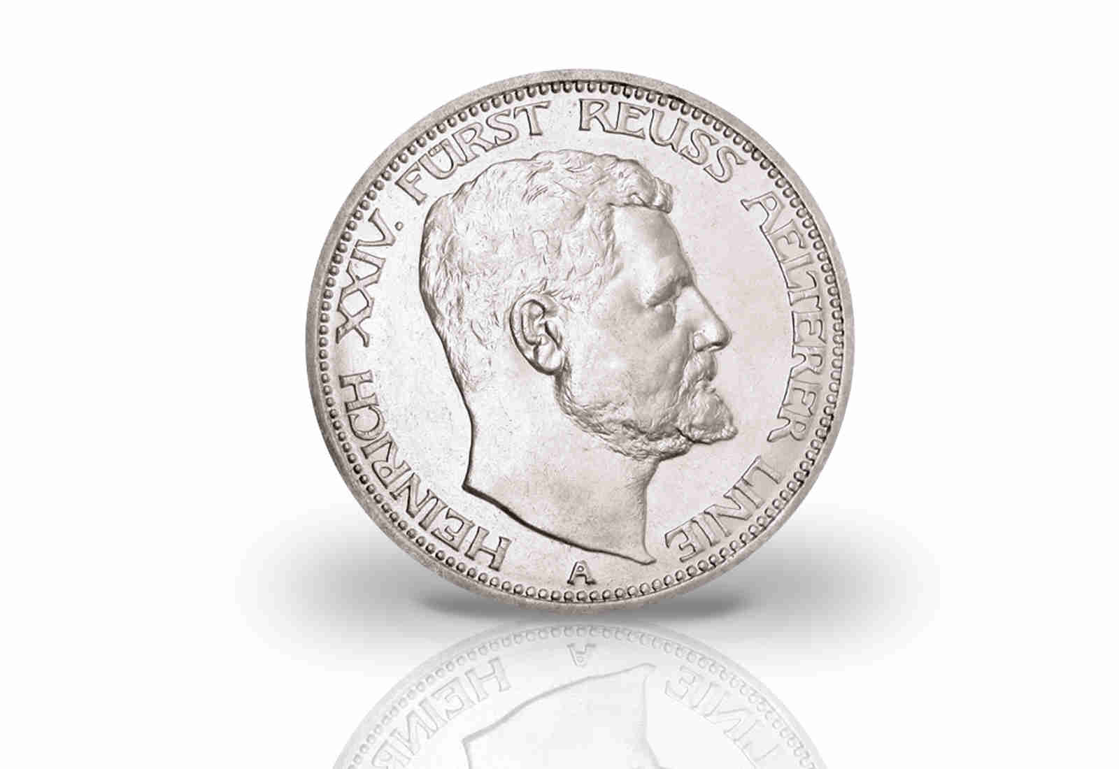 3 Mark 1909 Deutsches Kaiserreich Heinrich XXIV Jaeger-Nr. 119
