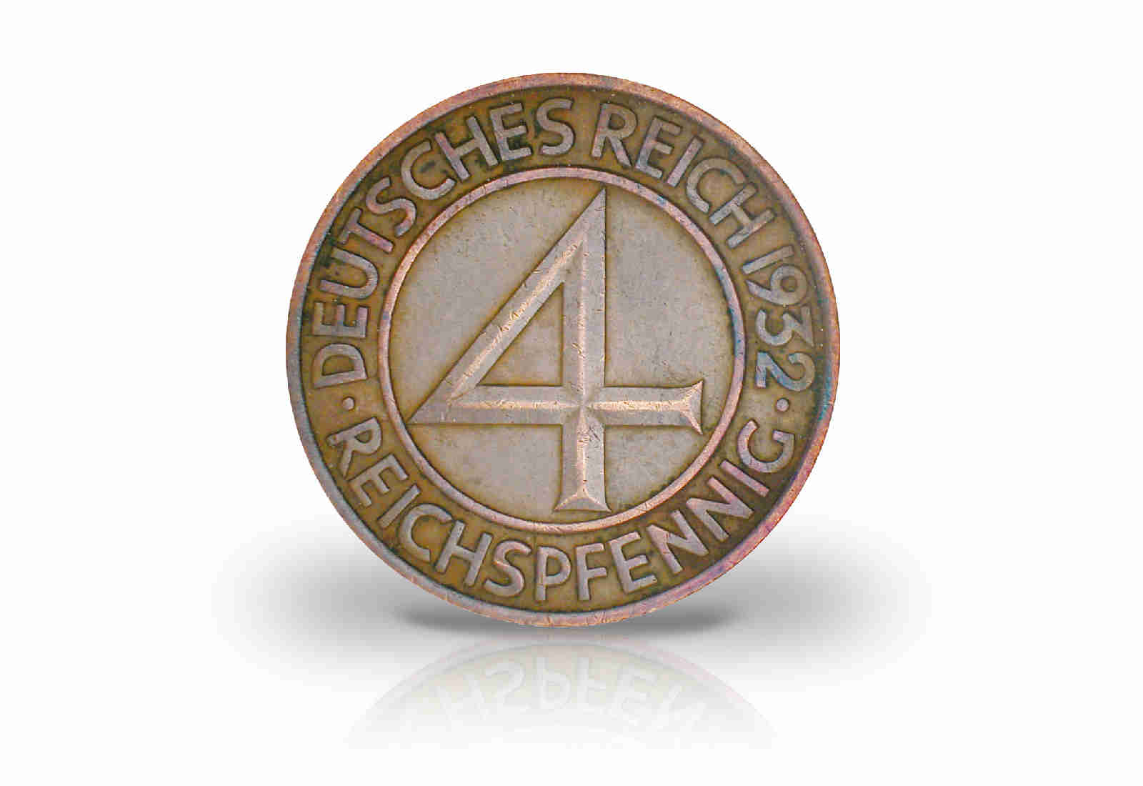 4 Pfennig 1932 Weimarer Republik Brüningtaler Prägestätte E Jaeger-Nr. 315