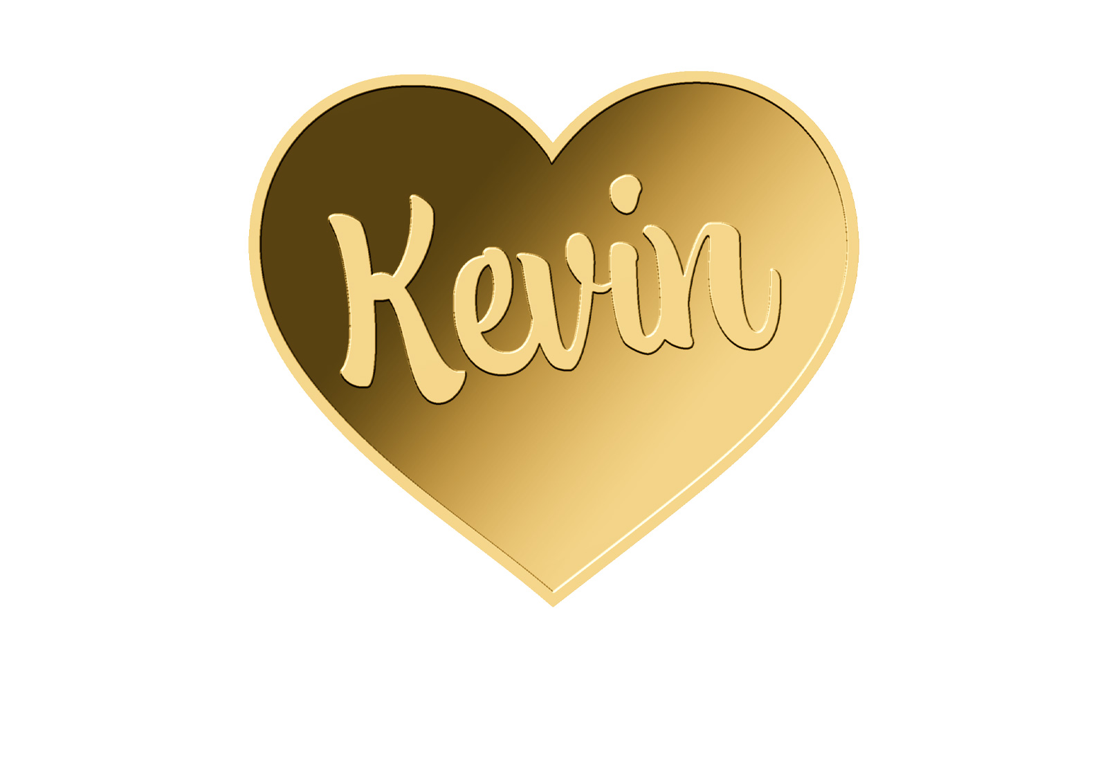 Goldmünze Motiv "Herz Kevin" 999/1000 Gold im Geschenketui
