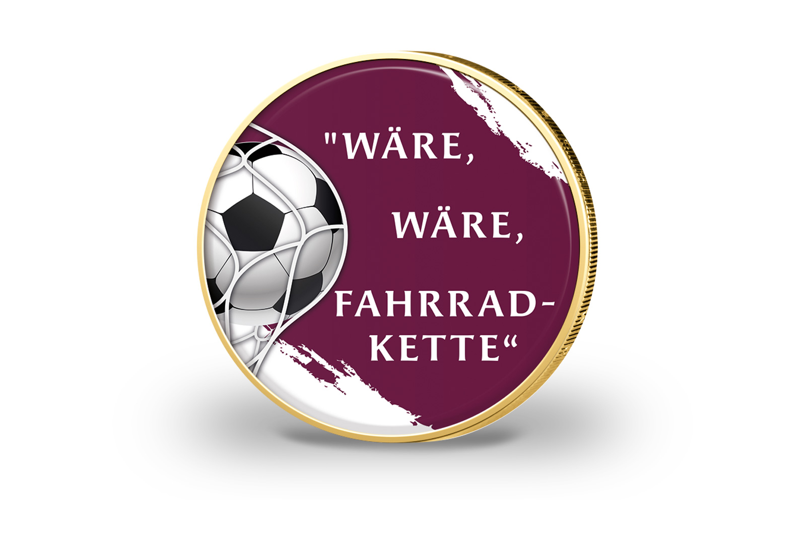 2 Euro vergoldet Fußballspruch 1 mit Farbmotiv