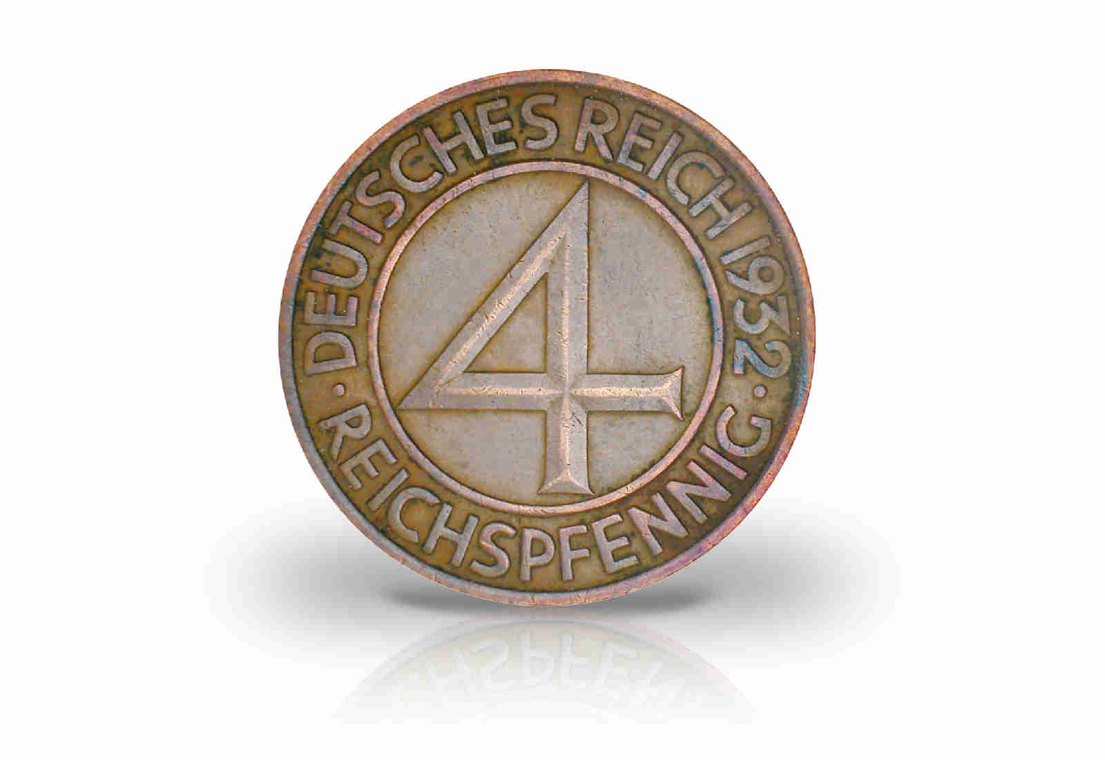 4 Pfennig 1932 Weimarer Republik Brüningtaler Prägestätte A Jaeger-Nr. 315