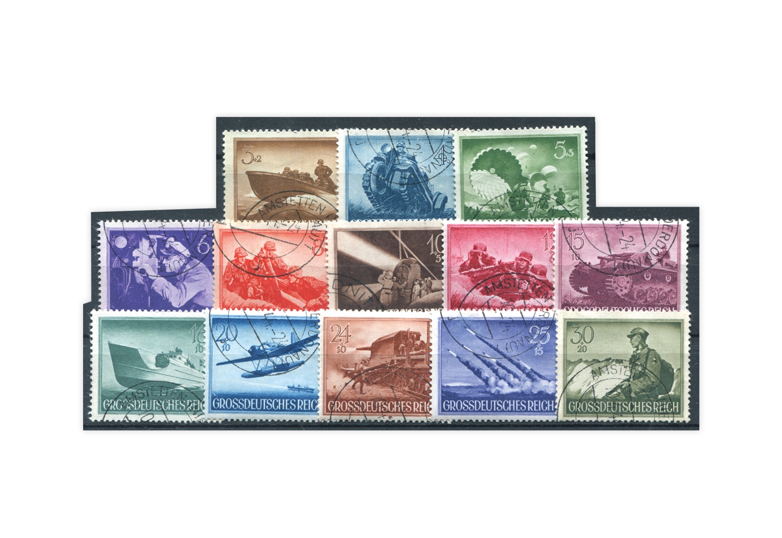 Briefmarken Deutsches Reich Wehrmacht II 1944 Michel-Nr. 873/85 gestempelt