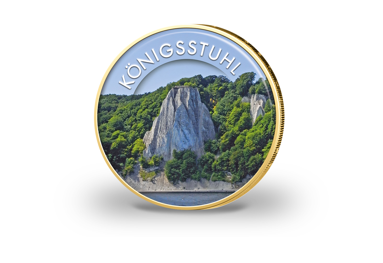 2 Euro vergoldet Mecklenburg-Vorpommern Königsstuhl mit Farbmotiv