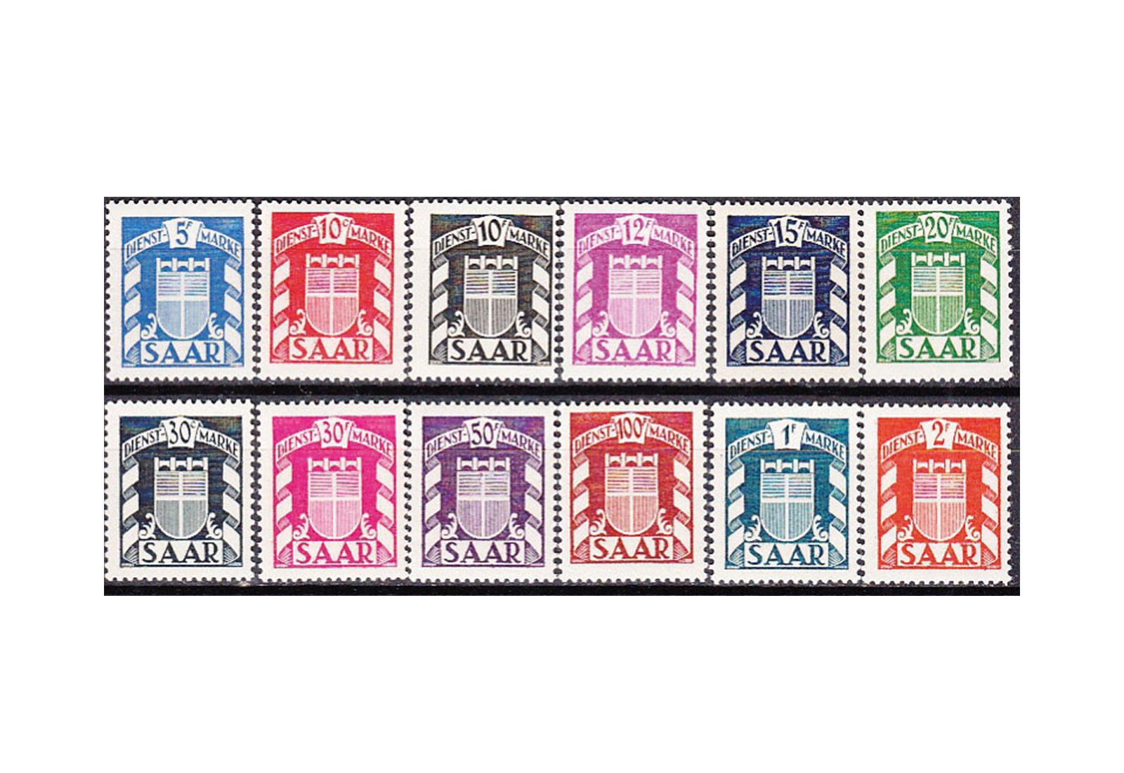 Dienstmarken Saar MiNr.: D 33-44 gest.