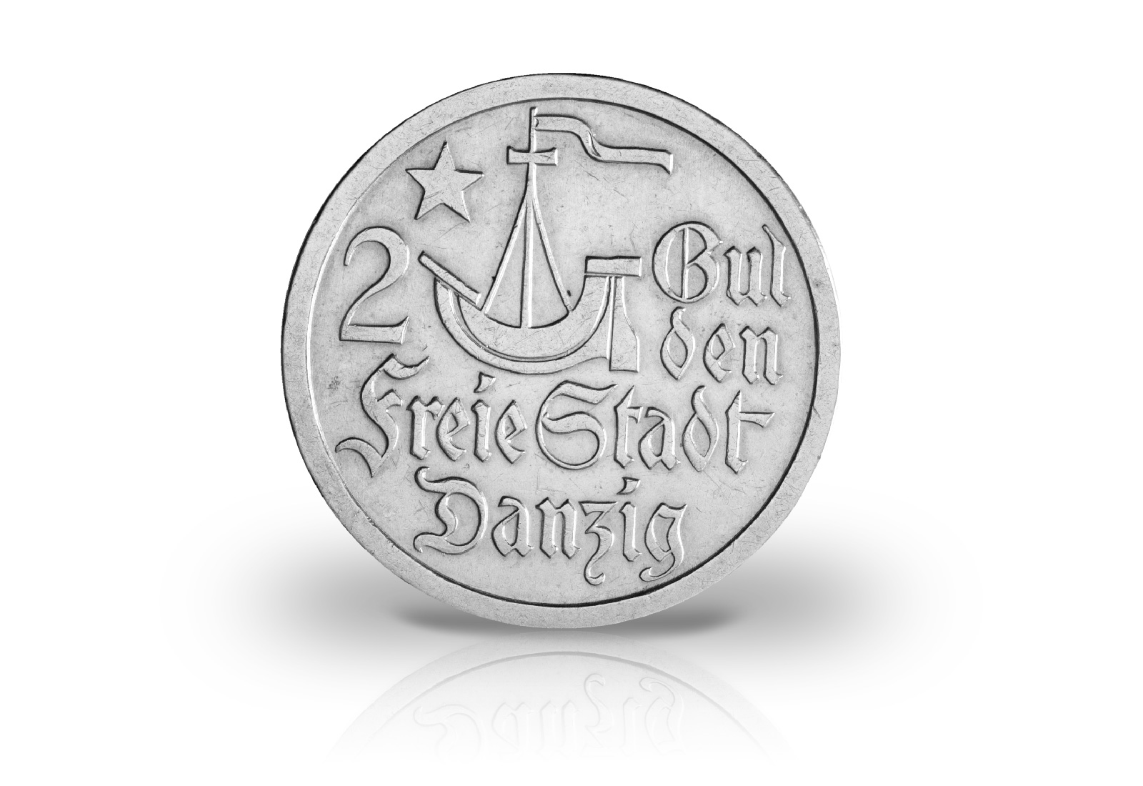 2 Gulden Silber 1923 Danzig Wappen Jaeger-Nr. D8