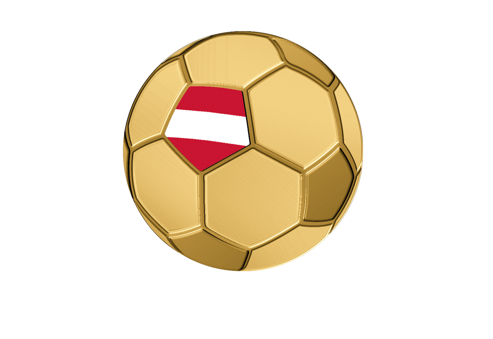 Goldmünze Motiv "Fußball Österreich" 999/1000 Gold im Geschenketui