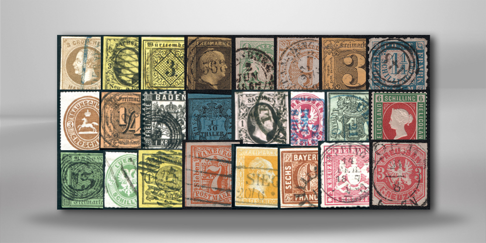 Briefmarken Altdeutschland Premium-Kollektion gestempelt und ungebraucht