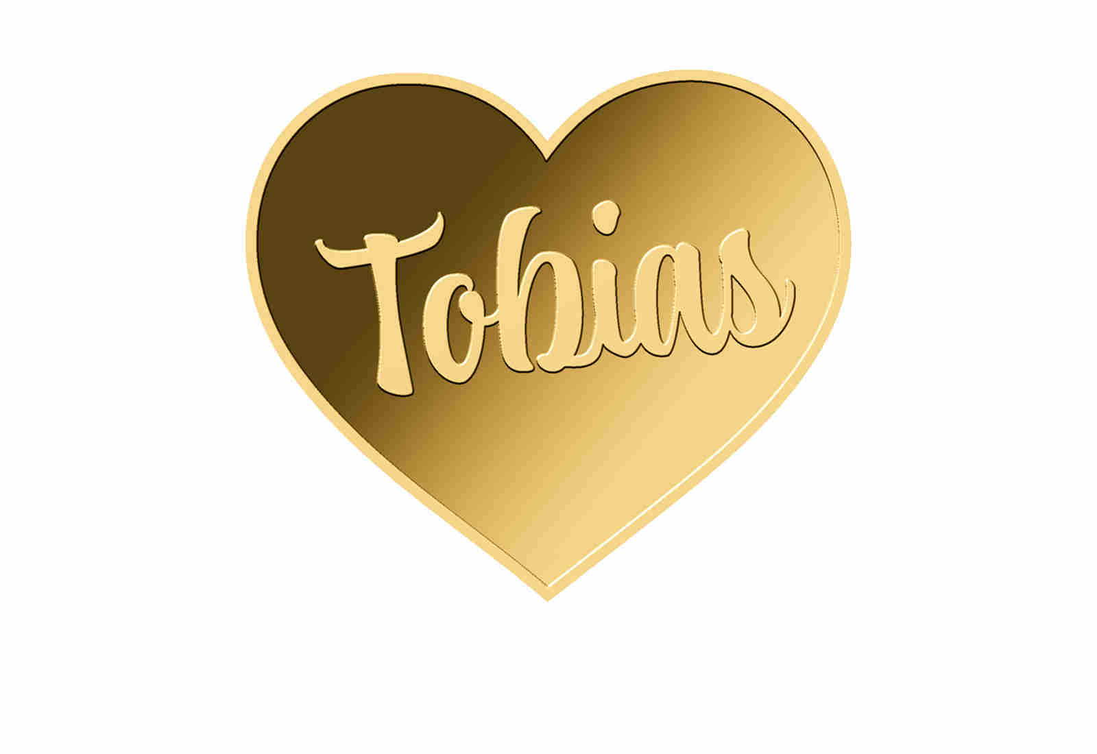 Goldmünze Motiv "Herz Tobias" 999/1000 Gold im Geschenketui