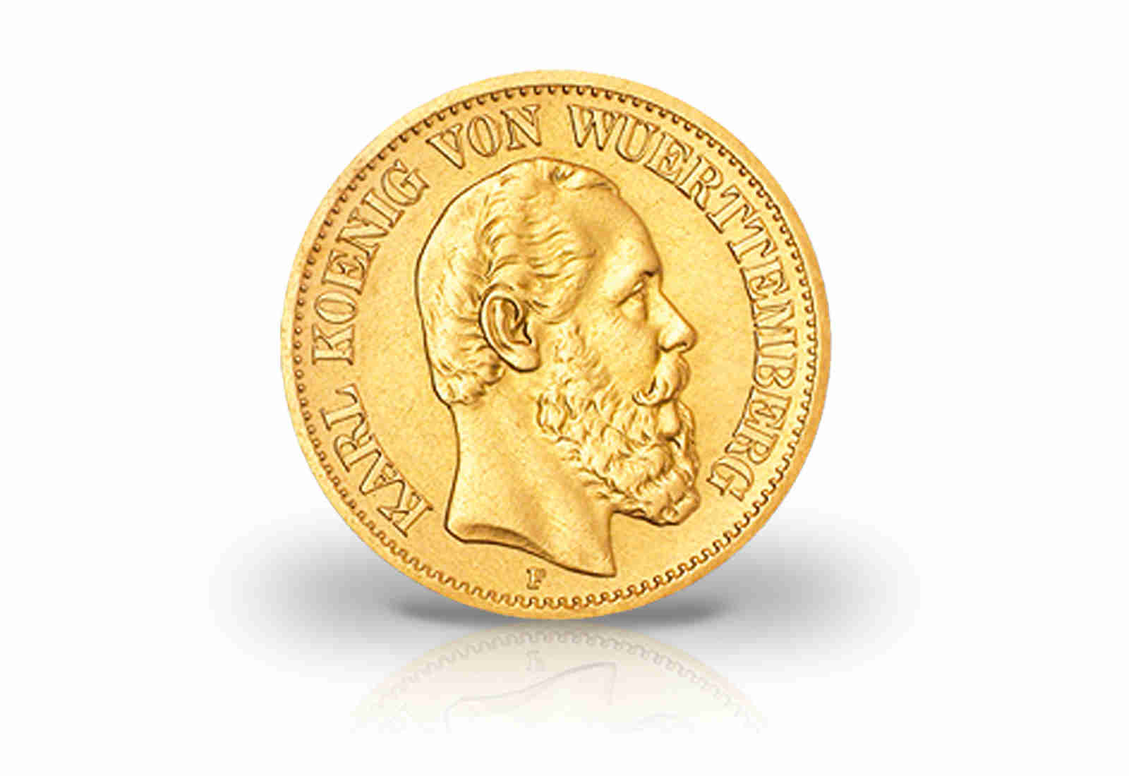 20 Mark Goldmünze 1872 Deutsches Kaiserreich Württemberg König Karl Jaeger-Nr. 290