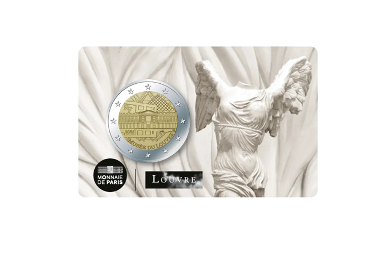 2 Euro 2025 Frankreich Louvre in Coincard Nike von Samothrake