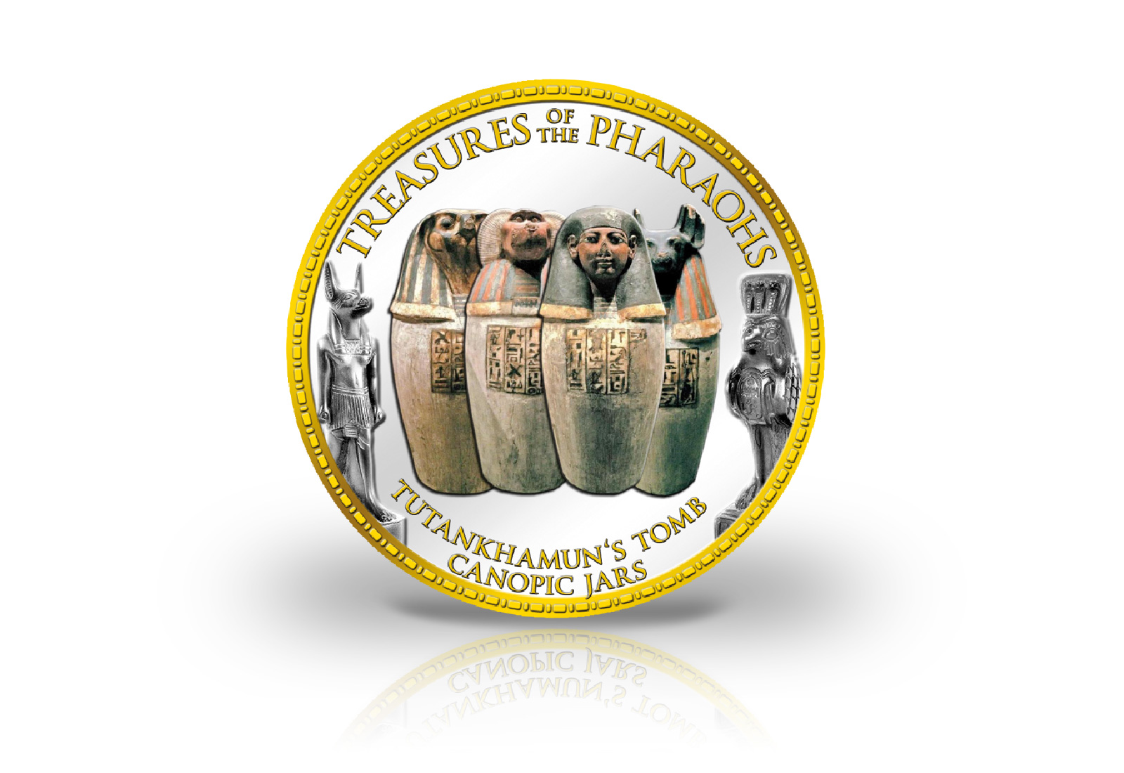 1 Pfund Ägypten Kanobe des Tutanchamun 999,9 Goldauflage mit Farbmotiv