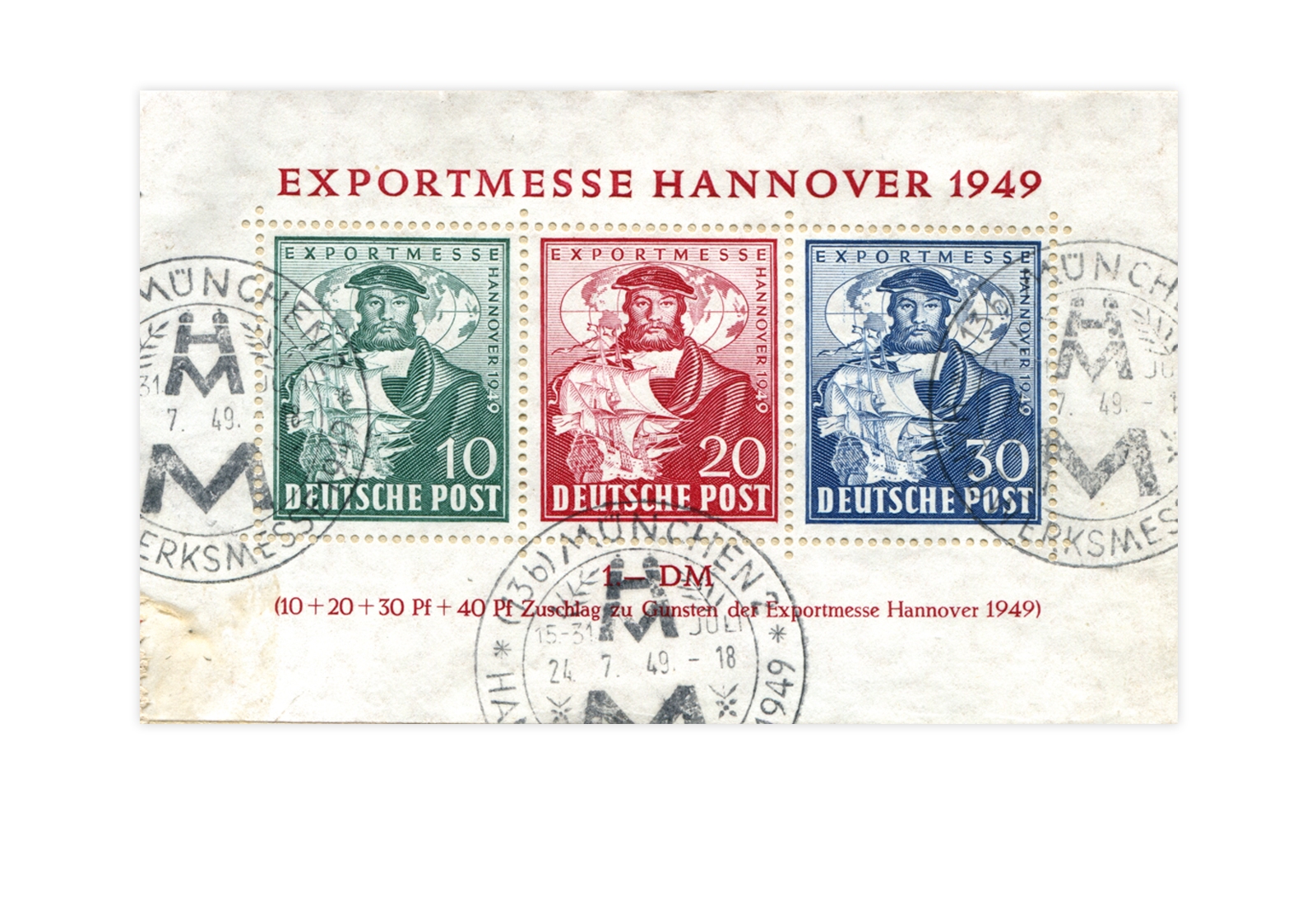 Bizone Exportmesse Hannover Block 1 a gestempelt (SST)