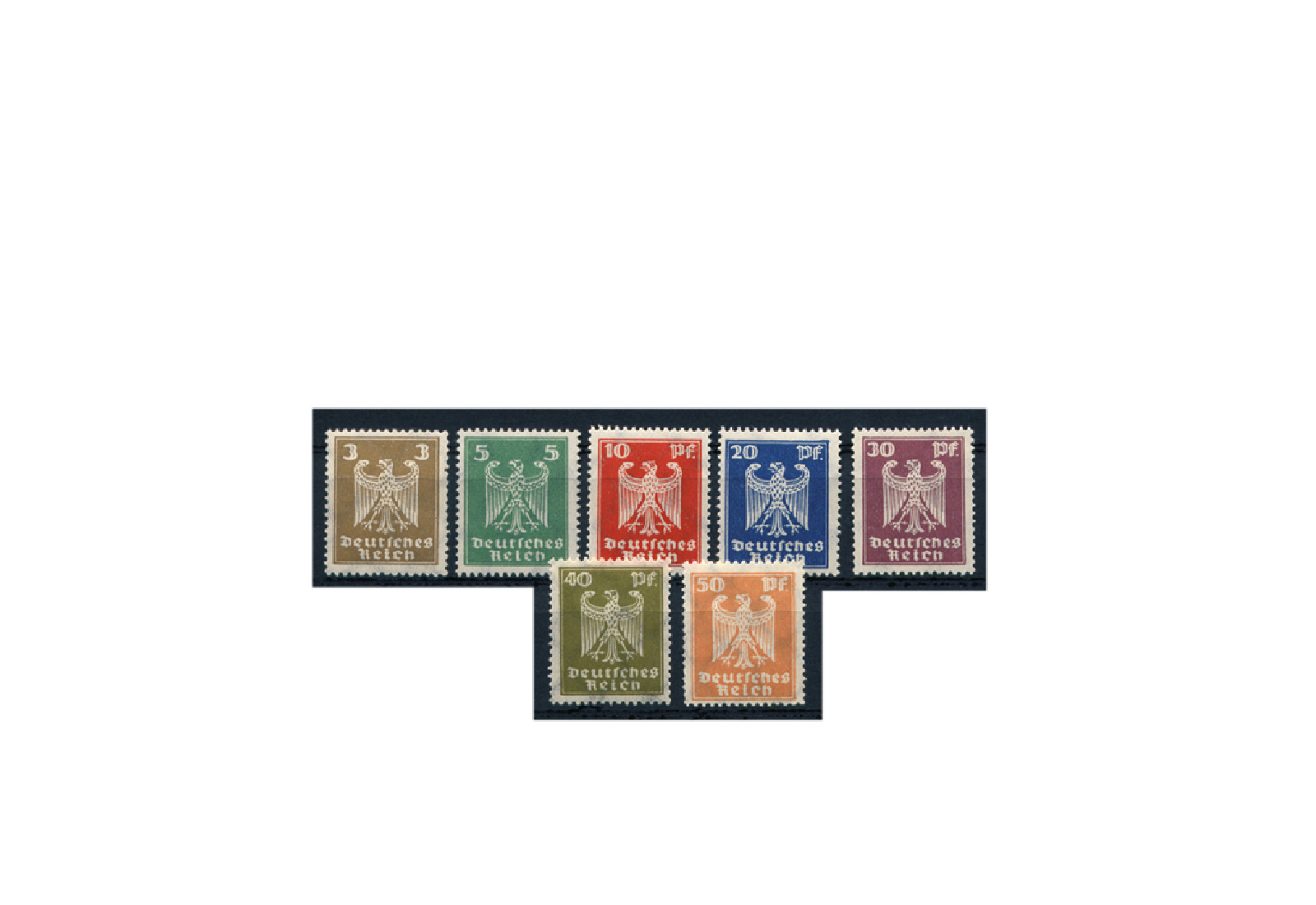 Briefmarken Deutsches Reich 1924 Michel-Nr. 355/61 Falz