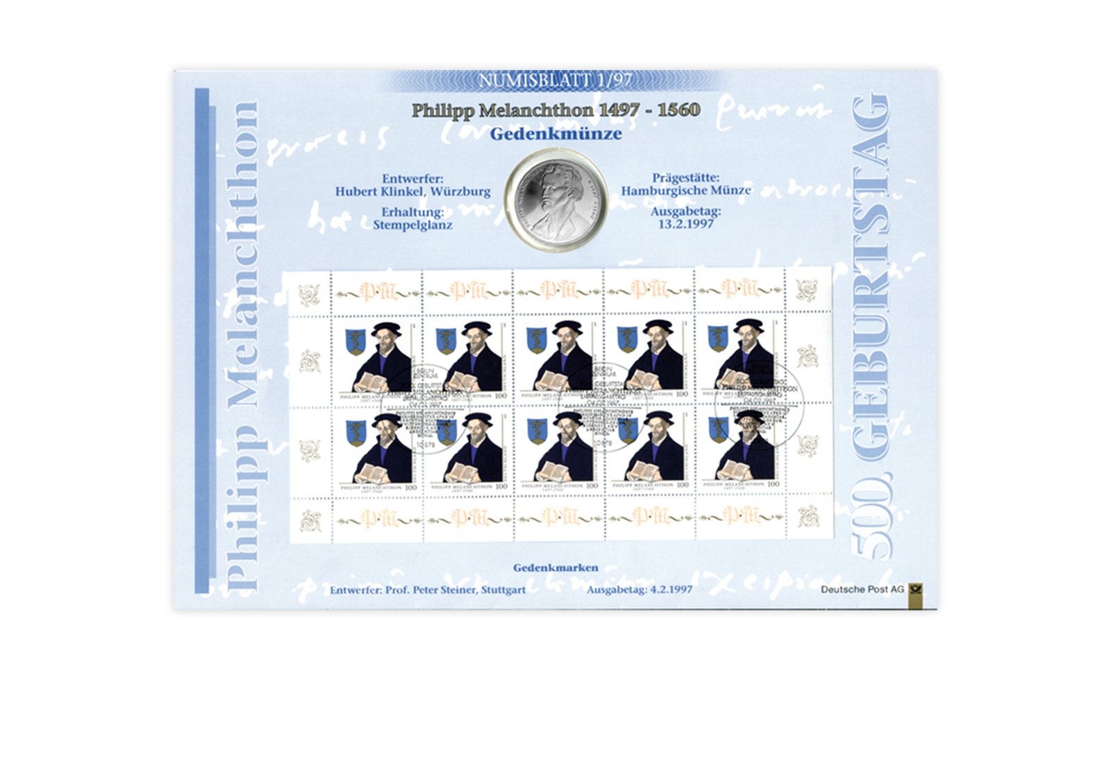 BRD Numisblatt 1/97 Melanchthon