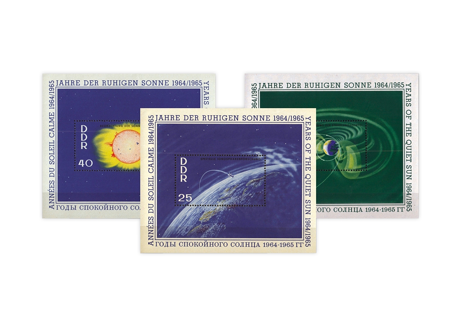 DDR Block 20-22 Internationale Jahre der ruhigen Sonne 1964 gest.