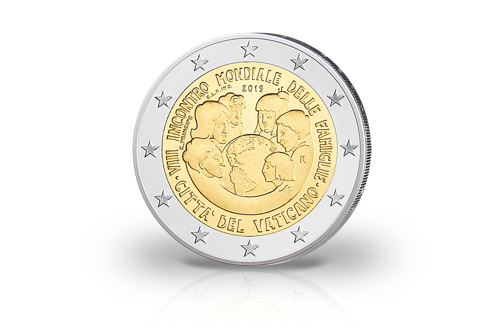 2 Euro 2015 Vatikan Weltfamilientreffen in Philadelphia st im Blister